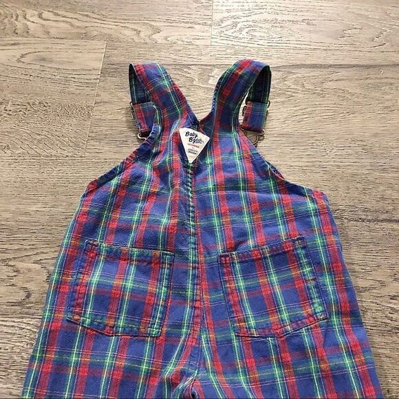 𝅺Vintage Osh Kosh B'Gosh Multicolor Gingham Bib Overalls Size 2T Boys Girls USA - Picture 7 of 9